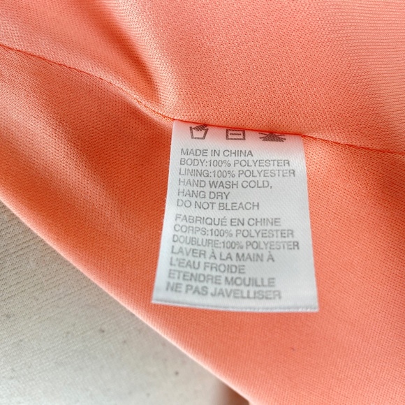 Paper Crane Peach Chiffon Chemise Mini Dress Size Medium Drawstring Waist Zip - Picture 14 of 14